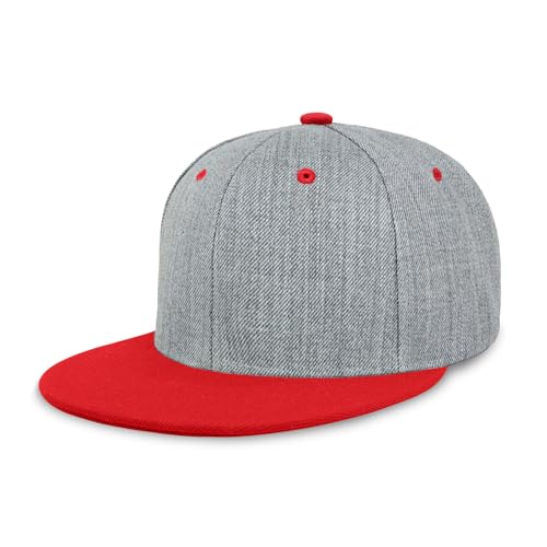 Image of CHOK.LIDS Classic Snapback Flat Bill Hat Blank Adjustable Baseball Cap | Structured high crown, flat visor, blank front for customization, adjustable snap closure, trendy everyday style