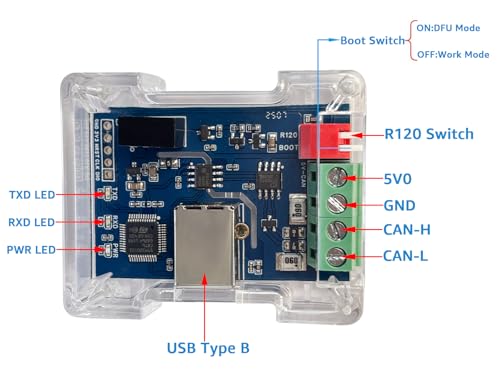 Image of DSD TECH SH-C31G Isolated USB to CAN Adapter with FD Support Based on Canable 2.0 Pro
