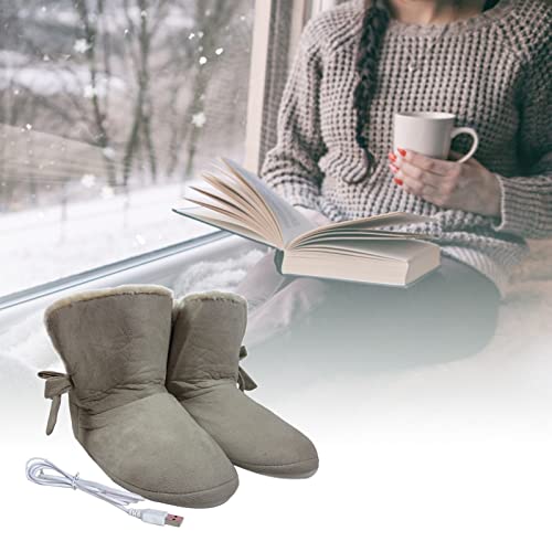 Heated Foot Warmer Electric Heating Booties Slippers TPR+Suede USB Charger Electric Heating Booties Slippers Washable Heating Shoes Warmer for Women Men3