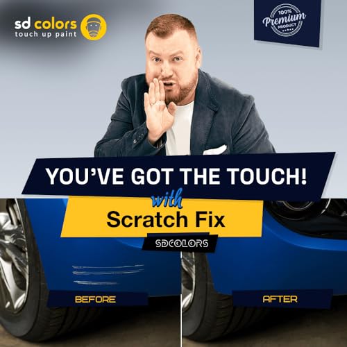 SD COLORS Obsidian Black 197 Ausbesserungslack, 15 ML, Reparatur-Pinsel, Farbcode 197 Obsidian-Schwarz (Farbe)