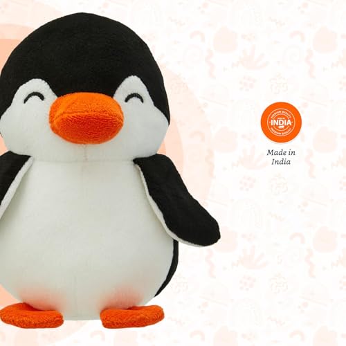 Image of Black Penguin Soft Toy - Cute & Cuddly Plush Stuffed Animal | Soft Toys | Adorable 18cm Penguin Plushie for Kids, Huggable Soft Toy