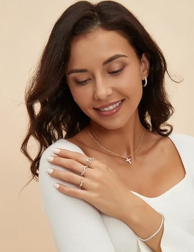 Mameloly Wedding Bands for Women Open Stackable CZ Cubic Zirconia Engagement Rings for Her Size 3-124