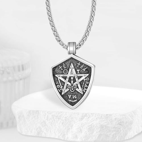 925 Sterling Silver Tetragrammaton de Plata Tetragrammaton Pendant Amuletos de Protección y Buena Suerte for Men2