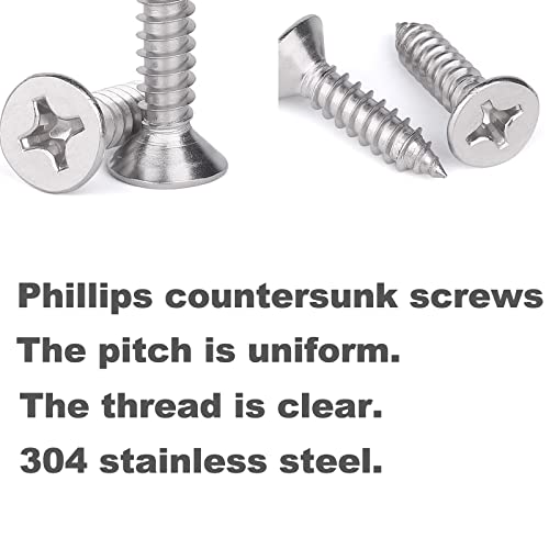 M3 x 8mm Self Tapping Screws, Phillips Flathead 304 Stainless Steel Screws - Image 4