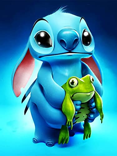 5D Diamond Painting Kit - DIY Diamantbild Frosch Design 30x40 Cm Mit Runden Strasssteinen