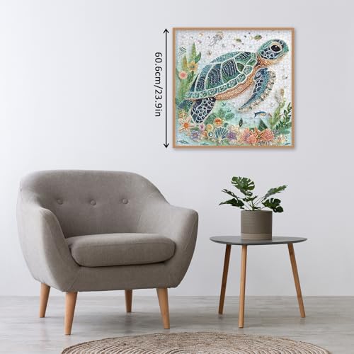 Sea Turtle Puzzles for Adults 1000 Pieces, Colorful Diamond Turtle Ocean Jigsaw Puzzles, Challenging Animals Art Puzzles — view 5