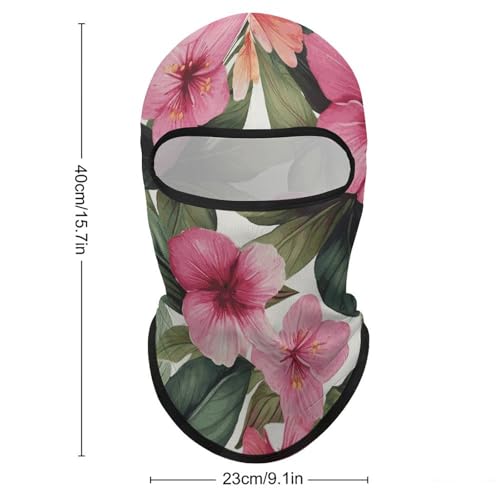 Balaclava con estampado de flores hawaianas para hombres y mujeres, máscara facial con protección solar, transpirable, para senderismo, ciclismo, carrera y conducción miniatura 2