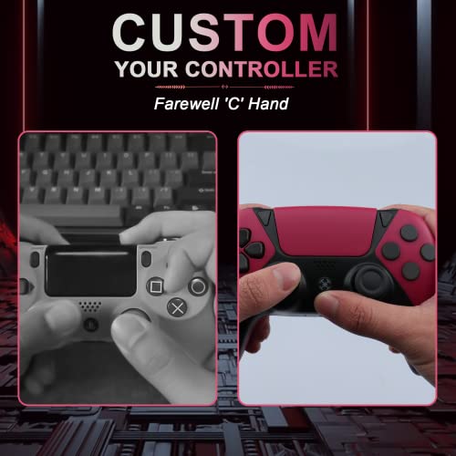 Augex Wireless Controller For Playstation 4 Controller, Ymir Game Remote For Ps4 Controller With Turbo, Remappable Button Wireless Gamepad, Scuf Controller For Ps4/Pro/Silm/Pc/Ios/Steam-Comsic Red #TOP6