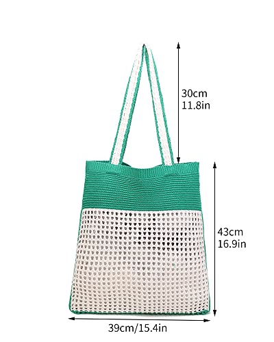 Image of ENBEI Beach Bag Crochet Tote bag for Women,Aesthetic Boho Large Bag,Foldable&Lightweight,Shopping,Beach,Travel,Daily Use