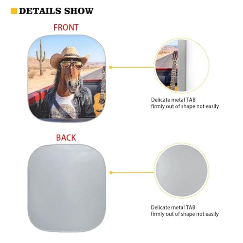 Image of 2 PCS Fashion Horse Windshield Sun Shade Folding Automotive Windshield Sunshades Auto Interior Protector Sun Shield for Front Window Blocks UV Rays and Keeps Vehicle Cool