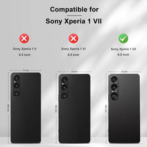 Image of Jasonyu Cover for Sony Xperia 1 VII Flip PU Leather Case Cover Book Wallet Stand Function Magnetic Card Slot TPU Bumper Case (Black)