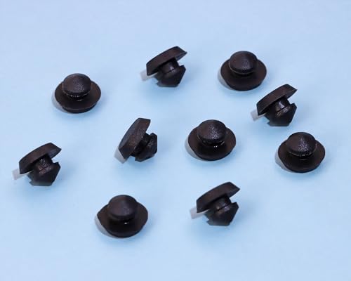 Image of ONLYKXY 10 Pcs Silicone Round Snap in Type Locking Furniture Hole Plugs Button Protective Cover Cap Head (4.5mm /0.17inch, Black)
