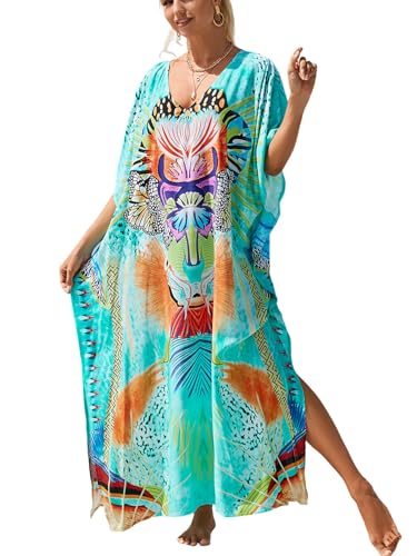 Image of Kaftan Dresses for Women Plus Size Bathing Suit Cover up Caftan Maxi Beach Dresses