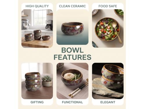 Image of Freakway Artisan Crystalline Glaze Ceramic Bowls (Set of 4)