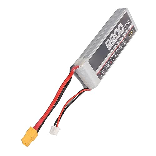 7,4 V 2S 2200 MAh 35 C LiPo-Akku, Hochleistungszellen, Langlebig und Stabil, Ideal für RC-Flugzeuge (XT60-Stecker)