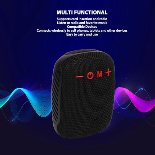 Pomya Cycling Bluetooth Speaker, Wireless Bike Speaker with Bracket, IPX4 Water Proof Outdoor Sports Cycling Speakers with Dual Pairing, 500mAh Battery, Support Memory Card Radio (Black) - 1