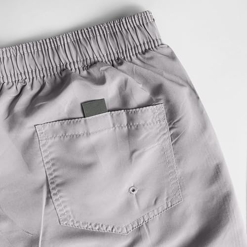 Sinzelimin Men's Swim Trunks Fashion Quick-Drying Solid Lace up Elastic Waist Beach Casual Board Shorts Knee Length Sweatpant3