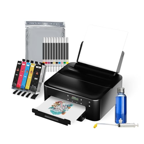 JIUPIN Cake Printer Set with 1 Sets of 280281 Cartridges, 25pcs Edible Paper A4 Size, Edible Double Headed Color Pen & Printhead Cleaning Kit Bundle