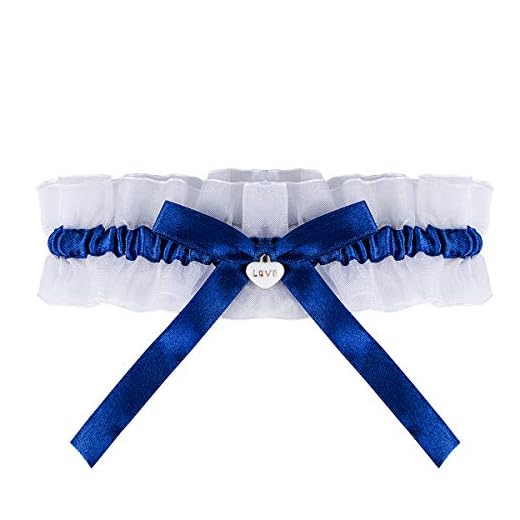 Dadabig 1 Pieza Liga de Boda Azul Ligueros Liga de Encaje Boda Azules Liga de Encaje Boda Liguero de Encaje para Boda Liga con Lazo para Mujeres