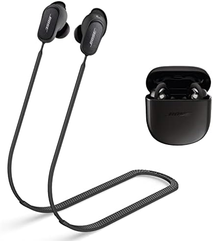 Anti-Lost Strap for Bose QuietComfort Earbuds II& New Bose QuietComfort Ultra (2023), Sports Soft Silicone Lanyard Accessories Compatible with New Bose QC Earbuds 3 Neck Rope Cord(Black