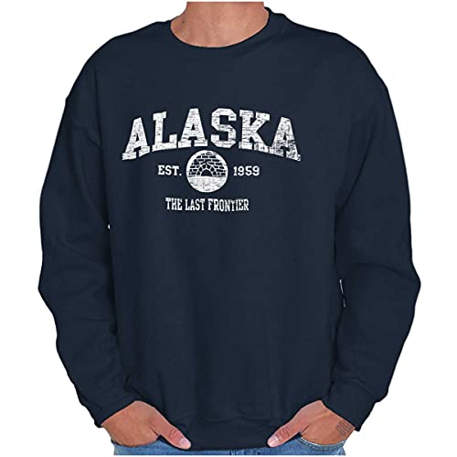 Classic Teaze Alaska Last Frontier Igloo Souvenir Sweatshirt for Men or Women Navy