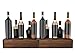 tongmo 2 pack Liquor Bottle Stand - 2 Tier Liquor Bar Bottle Display Shelf, Holds 16Bottles, Real Wood, Easy to Clean, No Installation Required - 15.8 Inch each (Dark Walnut)