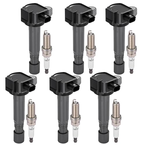 Image of BDFHYK 6 Ignition Coil Pack UF713 and 6 Iridium Spark Plug 97390 Compatible with Acura 14-19 RLX,Compatible with Honda 13-17 Accord,13-14 Crosstour,18-19 Odyssey,16-19 Pilot Coil for GN10733 C-872