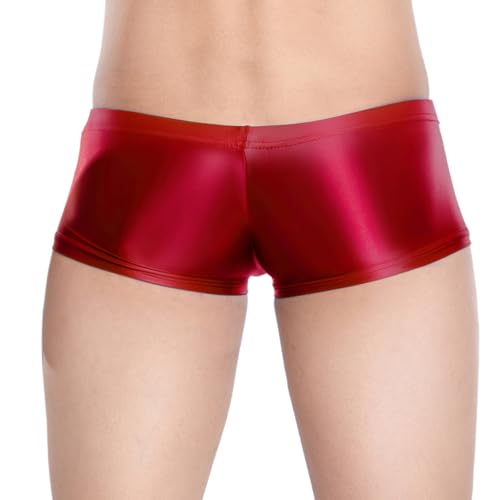 Vxuxlje Mens Sexy Glossy Sheer Underwear Low Rise Elephant Nose Pouch Boxer Shorts Underpants2