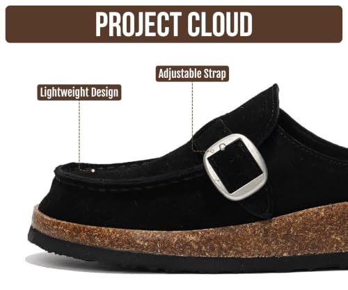 Image of Project Cloud 100% Genuine Leather Moccasin Style Clogs for Women - Memory Foam and Water Resistant Mules Slip On Non-Slip and Durable Clogs Casual Shoes for Women Footwear (Carline)