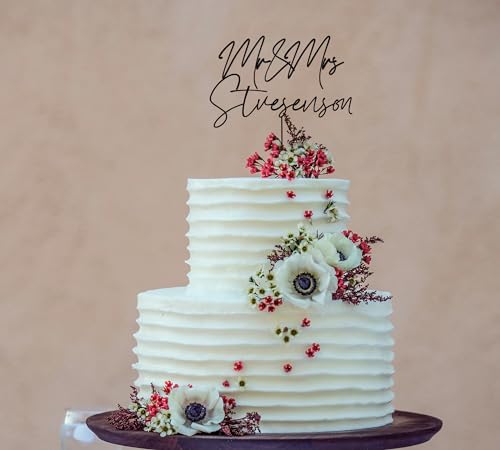 Image of Wedding Cake Toppers, Wedding Cake Toppers Bride and Groom, Custom Cake Topper, Customize Your Own Anniversary Mr and Mrs Cake Topper