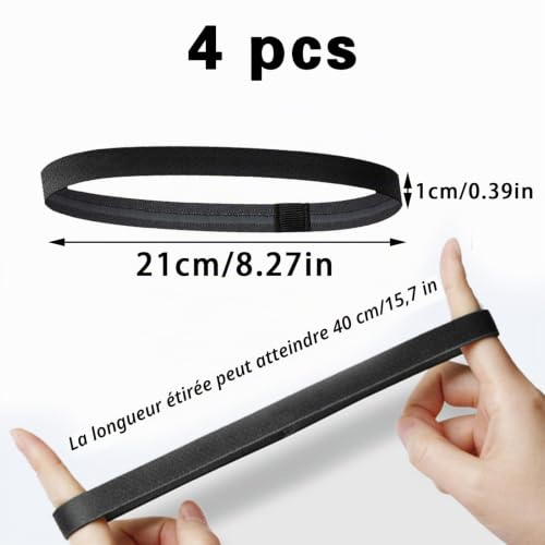 6 Pièces Bandeau Homme, Elastique Cheveux Homme, Bandeau Cheveux Garcon – vue 2