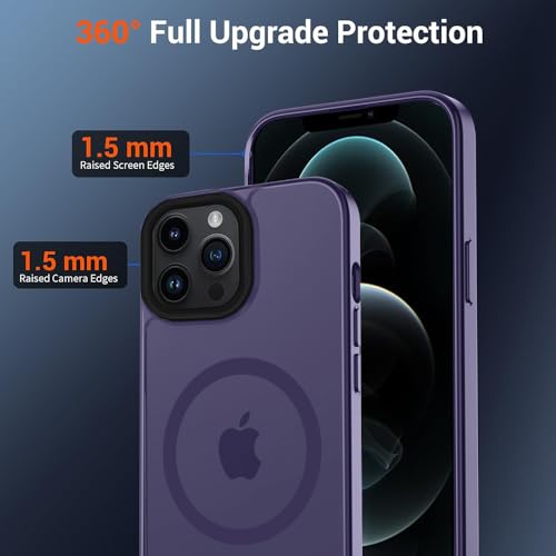 Image of iPhone 12 Pro Max Magsafe Hard Back Case | Matte Design & 360 Protection | Military-Grade Apple iPhone 12 Pro Max Cover | Strong Magnet Back - Purple