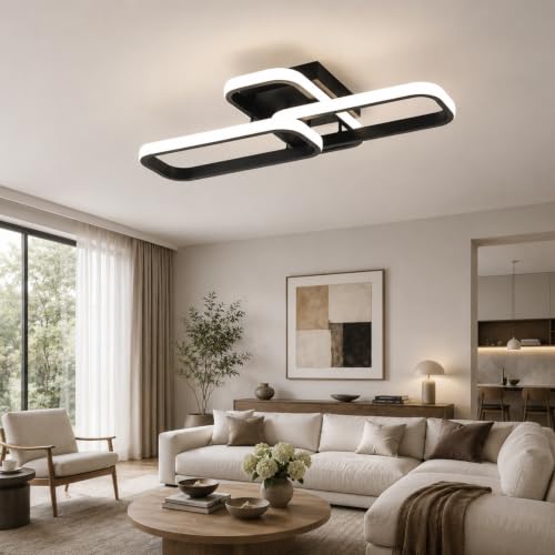 Image of Qcyuui 36W LED Ceiling Light, 3 Rectangle Modern Flush Mount, Cool White
