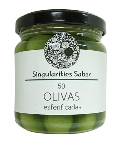 Singularities sabores - 50 Esferificaciones de Oliva o Aceituna Verde - Esferas de Aceituna Triturada, Perlas Gourmet para Aliño o Decoración - 180 g