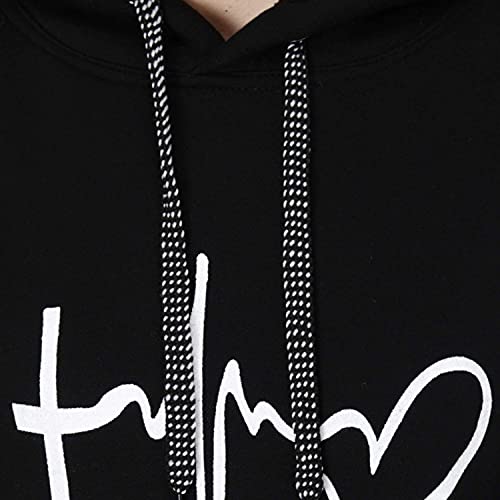 Image of Women's Printed Sweatshirt with Hoodie- Abstract Print-Stylish Pullover for Girls and Women