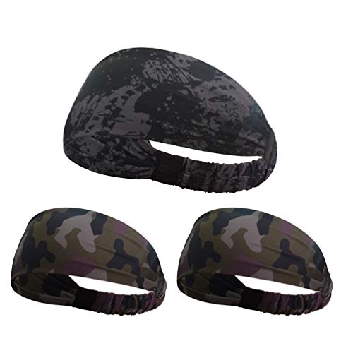 NUREINSS Stirnband 3PCS Non Slip Unisex Stretch Elastische Sport Schweißband Headbands Head Wrap für Yoga, Basketball, Running, Fußball, Tennis - Haarschmuck (Color6) Cover