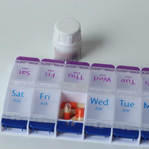 Box Organizador de comprimidos portátil com 14 compartimentos, semanal, Healifty
