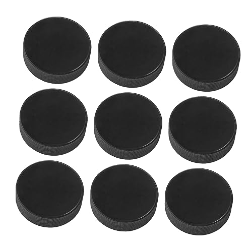 GOOHOCHY 9pcs Ice Hockey Pucks Black Practicing Training Pucks for Sports Made of High-Hardness Rubber International Standard for Adults Boys and Girls