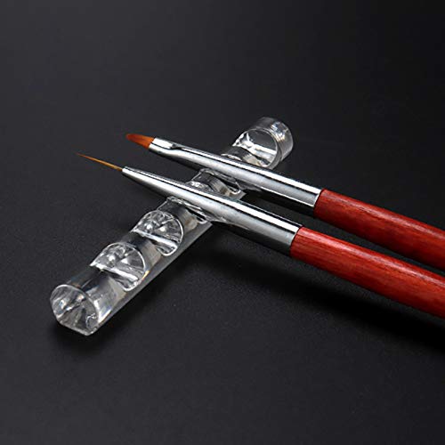Mwoot 5pcs Nail Art Pen Holder, Makeup Brush Organizer, Acrylic Nail Art Painting Pen Brush Stand for Drawing Pens, Manicure Nail Carving Pencils