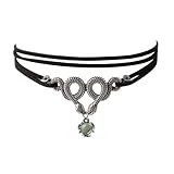Ticome Gothic Snake Choker Necklace, Vintage Alloy Choker with Green Gemstone, Medusa Statement Gothic Jewelry for Women,Halloween Snake Pendant Cosplay Accessories Necklace