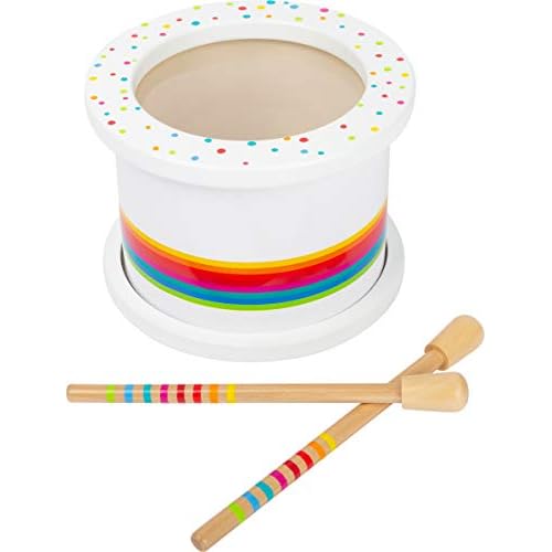 small foot company 11508 Tambor Infantil Sonido, de Madera, Instrumento Musical para los pequeños músicos, Multicolor