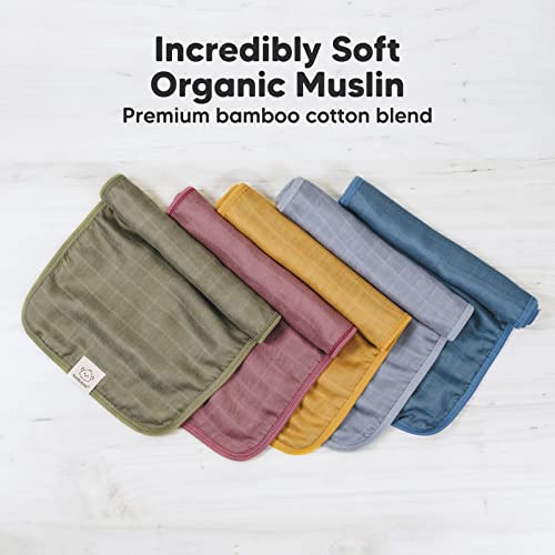 5-Pack Muslin Burp Cloths For Baby Boys, Girls - Organic Baby Burp Cloths, Burp Clothes For Baby Girl, Boy, Neutral Burp Cloths, Burping Cloths For Babies, Burp Rags, Bamboo Cotton Burp Cloth (Corals) #TOP3