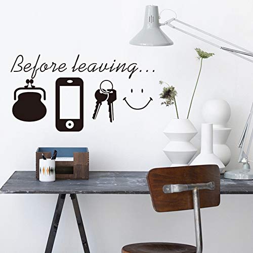 GADGETS WRAPGadgets WRAP Before Leaving Reminder Wallet Phone Key Quotes in English Wall Stickers Home Decor Living Room Door Vinyl Wall Decals Poster Diary