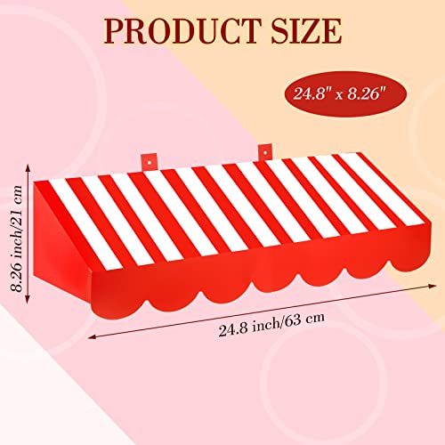 Image of Tallew 4 Pcs 3D Circus Awning Wall Decoration Farmers Market Party Decorations Carnival Awning for Halloween Carnival Theme Party Classroom Decorations(Red and White)