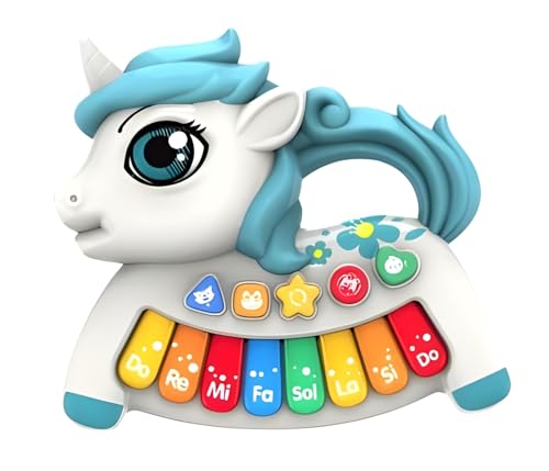 Image of Cable World Unicorn Keyboard Musical Toys with Flashing Lights - Animal Sounds Baby Music for Toddlers, Light Up Music Baby Toy for Kids Early Learning Educational Piano Keyboard