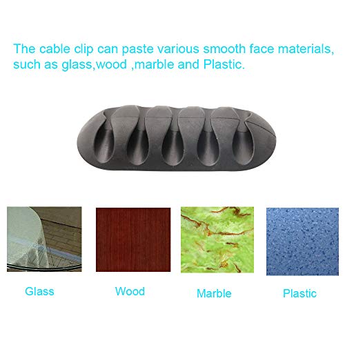 image for Unknown 10pcs Black Cable Clips, Cable Holder, Wire Holder Adhesive De