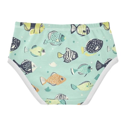 ZZKKO Tropical Fish Green Girls Underwear Toddler Panties for Girls Comfort Brief Size 2-8T2