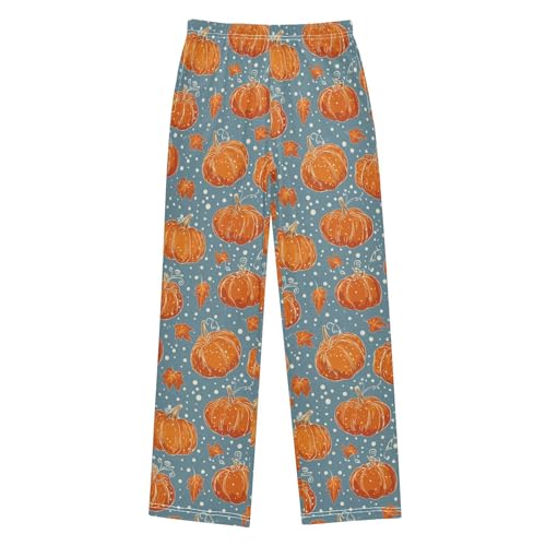 Pumpkins Pajama Pants Orange Blue Pajama Bottoms Soft Sleep Pjs Lounge Pants S2
