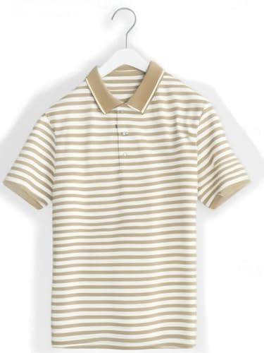 Image of Mack Jonney Men's Striped Cotton Rich Polo T Shirt | Collar Tshirts | Half Sleeves | Stripe-Regular Fit-MACK640682