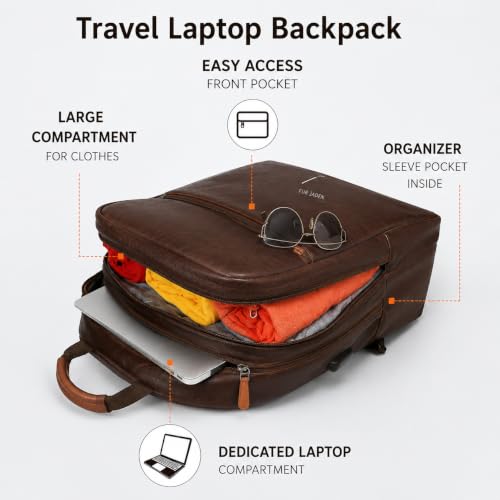 Image of FUR JADEN Anti Theft Number Lock Backpack Bag with 15.6 Inch Laptop Compartment,Organizer Pocket for Men Women Boys Girls (Tan & Brown)